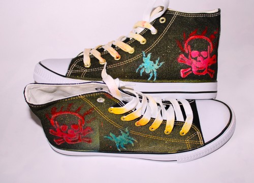 Airbrush sneaker skull 41 - sneaker,