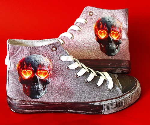 Sneaker airbrush skull - sneaker,