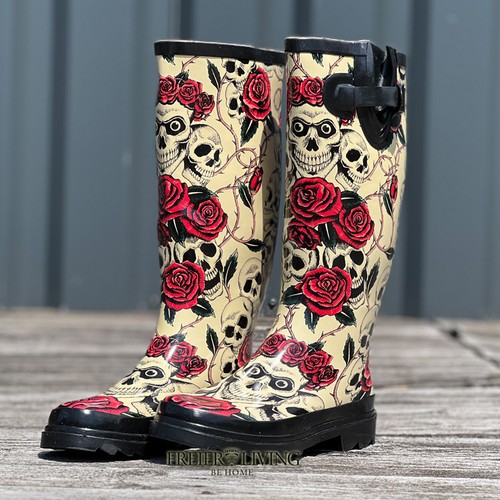 Totenkopf skull gummistiefel - totenkopf,